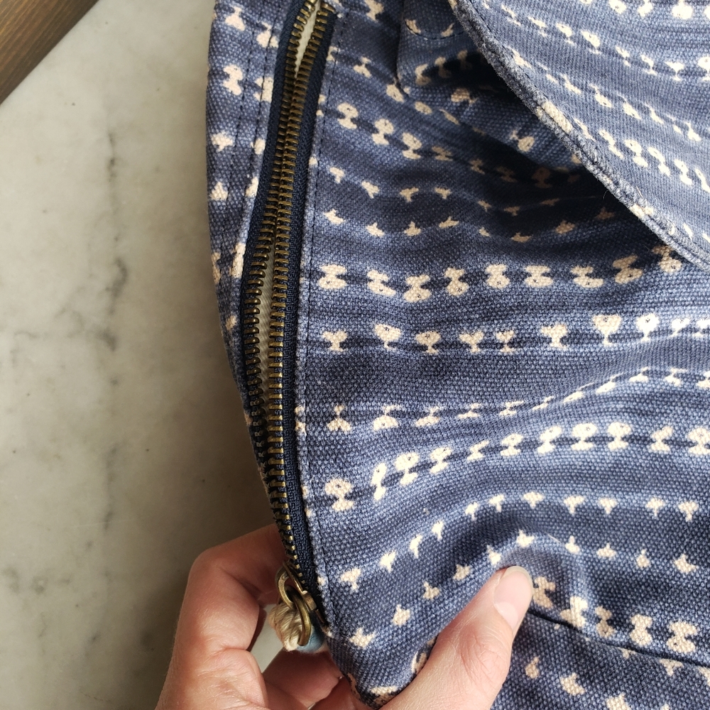 Toms Patterned Blue Tan Backpack - image 4